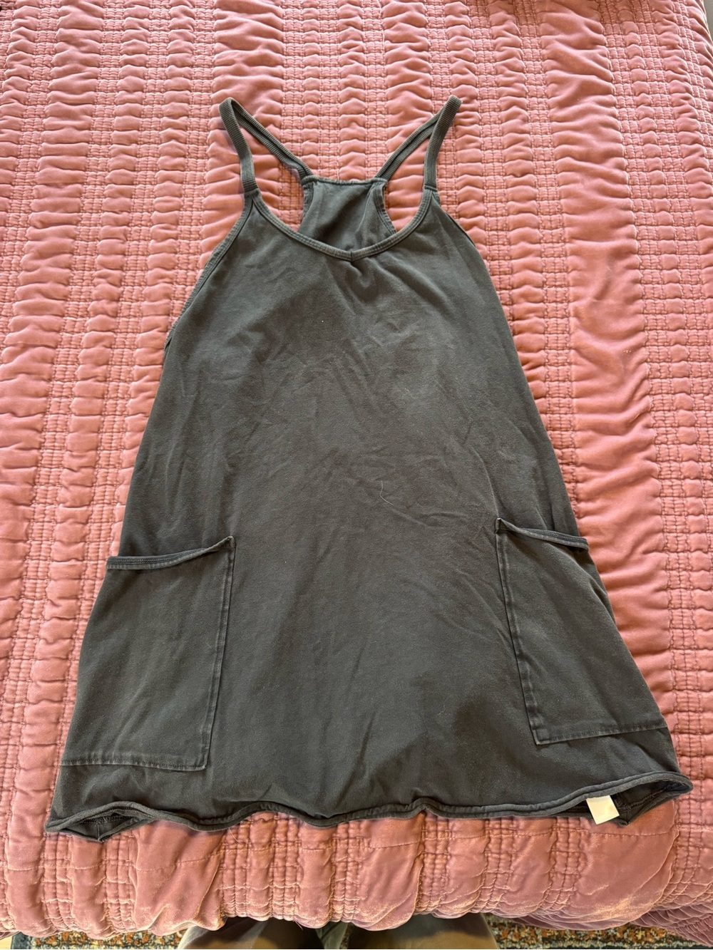 Free People Grey/Black Racerback Pocket Romper/Dress
